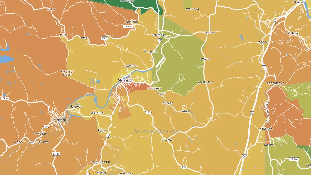 26431, WV Map of Vehicle Theft Rates