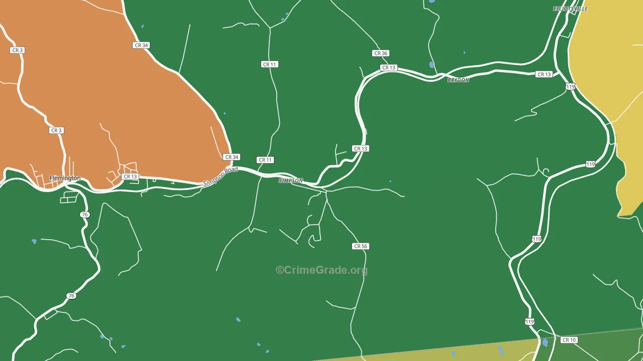 26435, WV Map of Vehicle Theft Rates