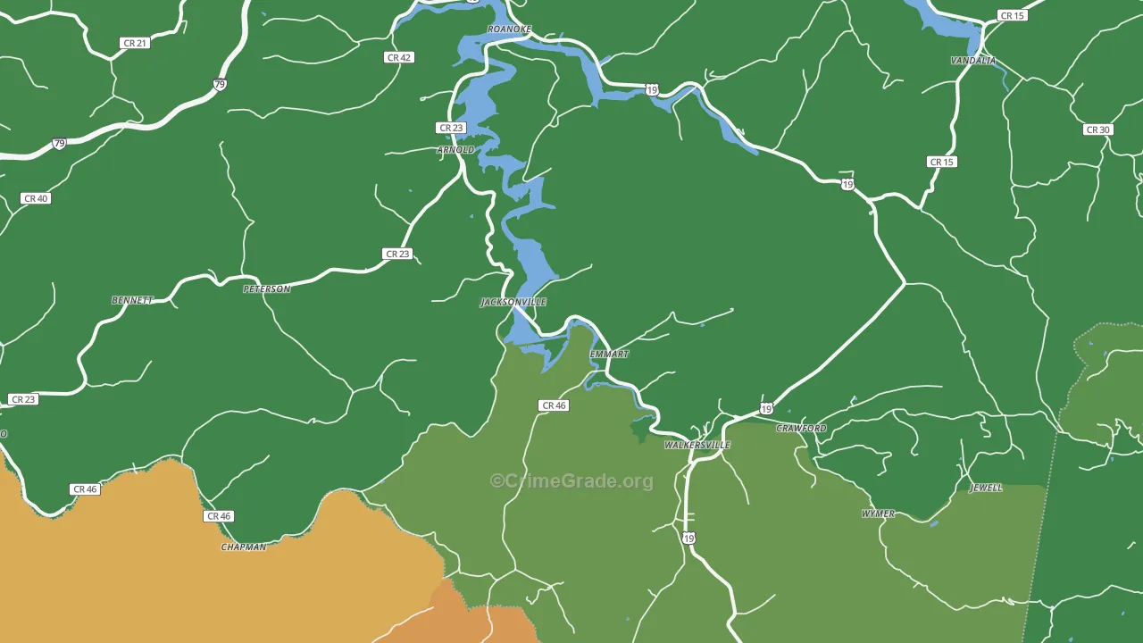 26447, WV Map of Vehicle Theft Rates