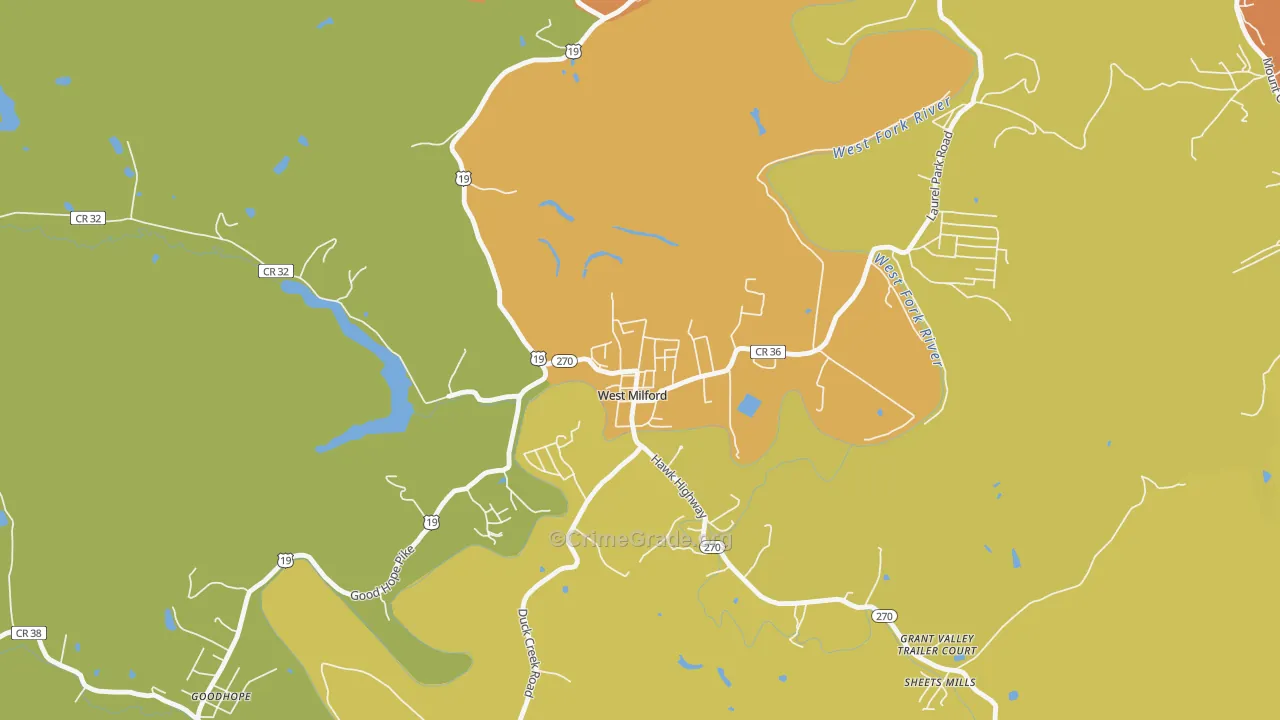 26451, WV Map of Vehicle Theft Rates
