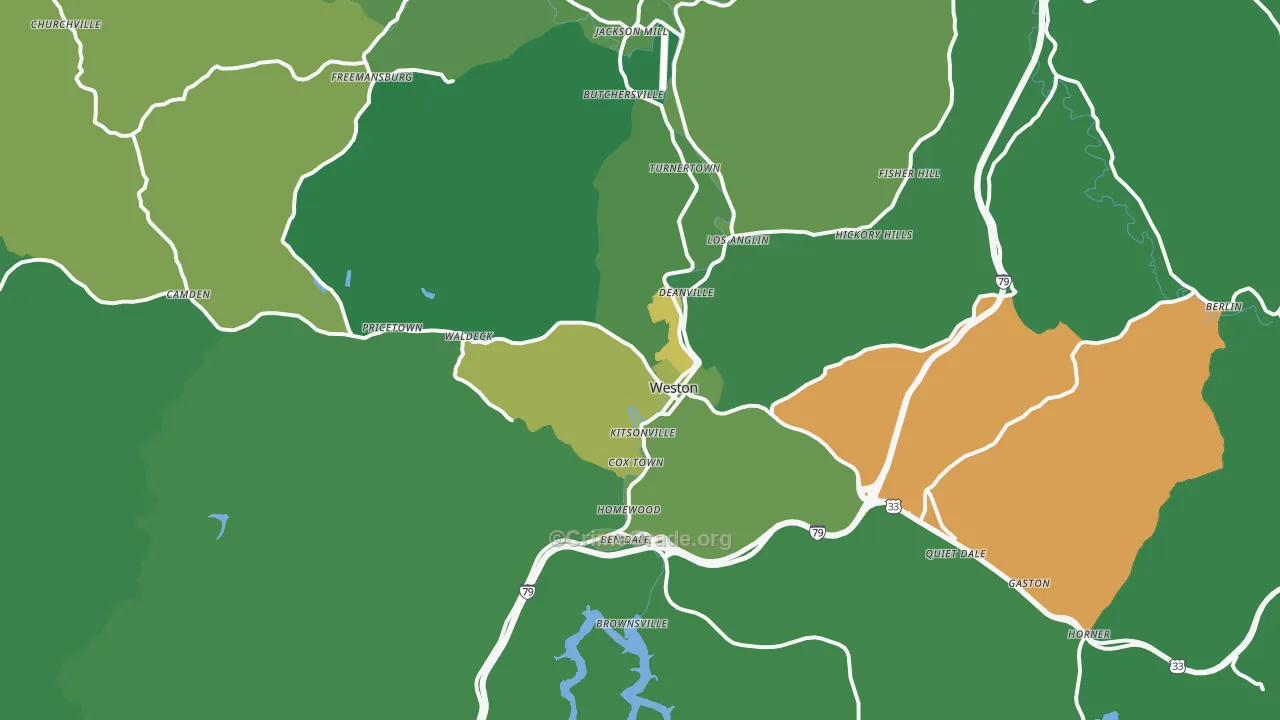26452, WV Map of Vehicle Theft Rates