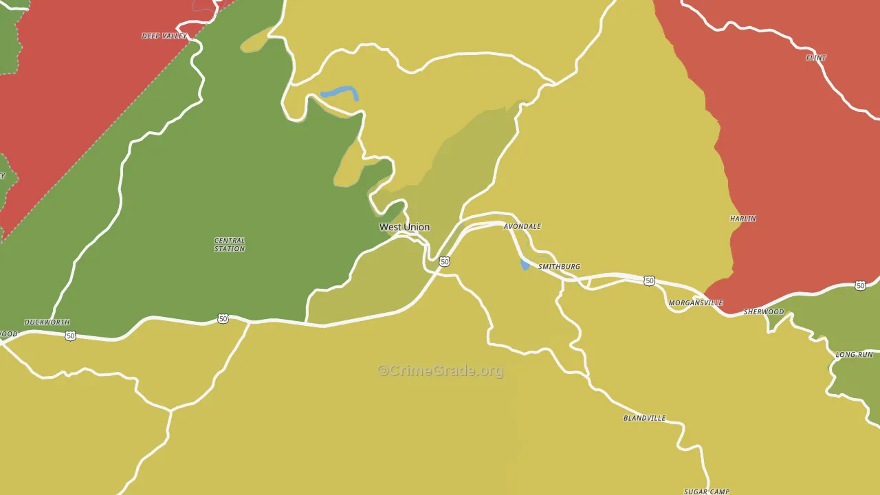 26456, WV Map of Vehicle Theft Rates