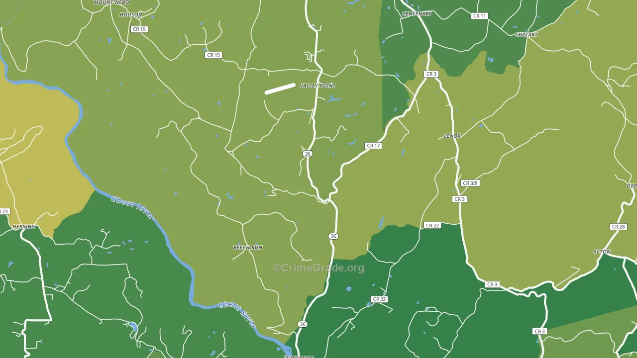 26519, WV Map of Vehicle Theft Rates