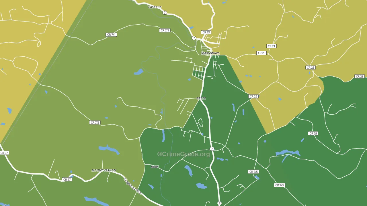 26524, WV Map of Vehicle Theft Rates