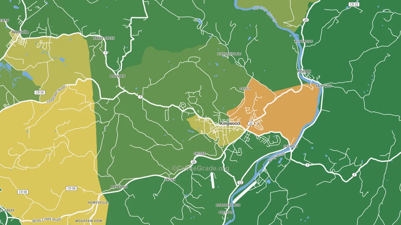 26537, WV Map of Vehicle Theft Rates