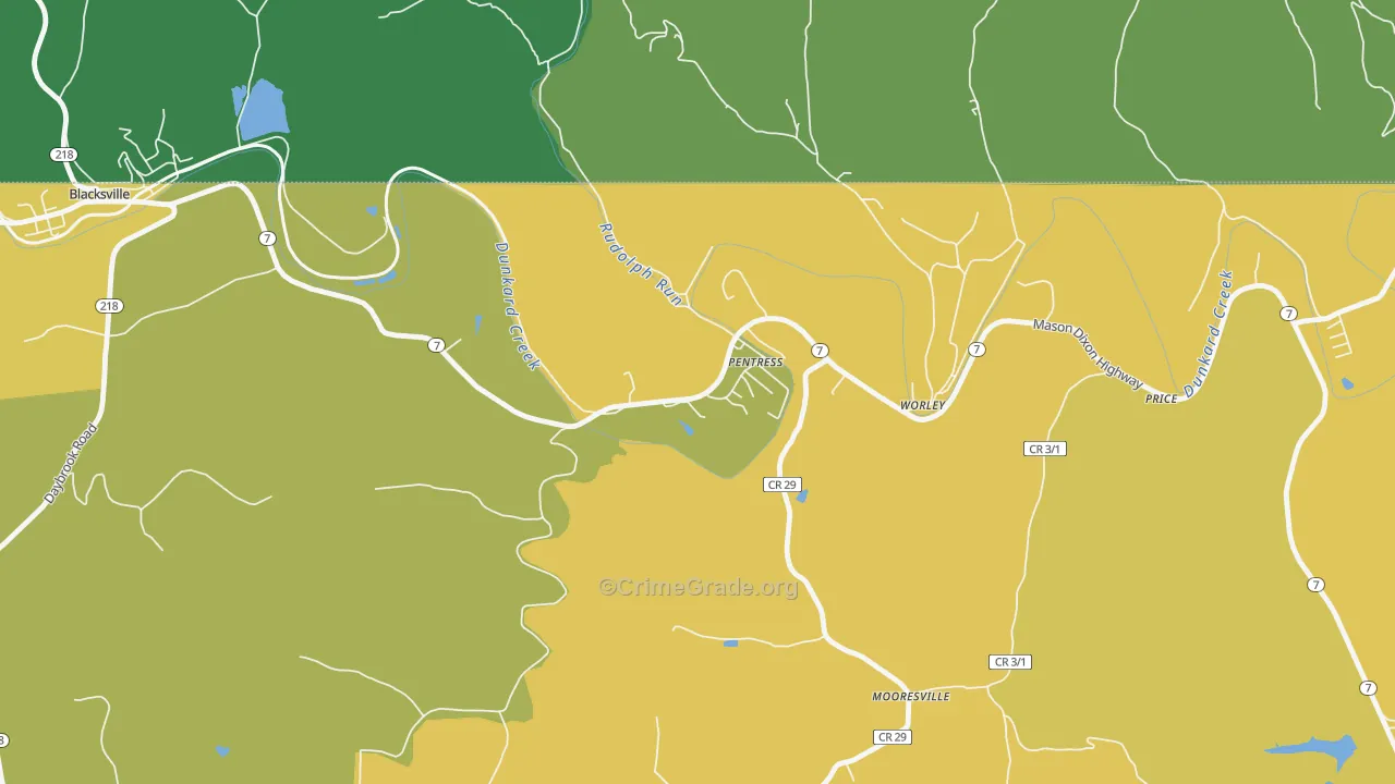 26544, WV Map of Vehicle Theft Rates