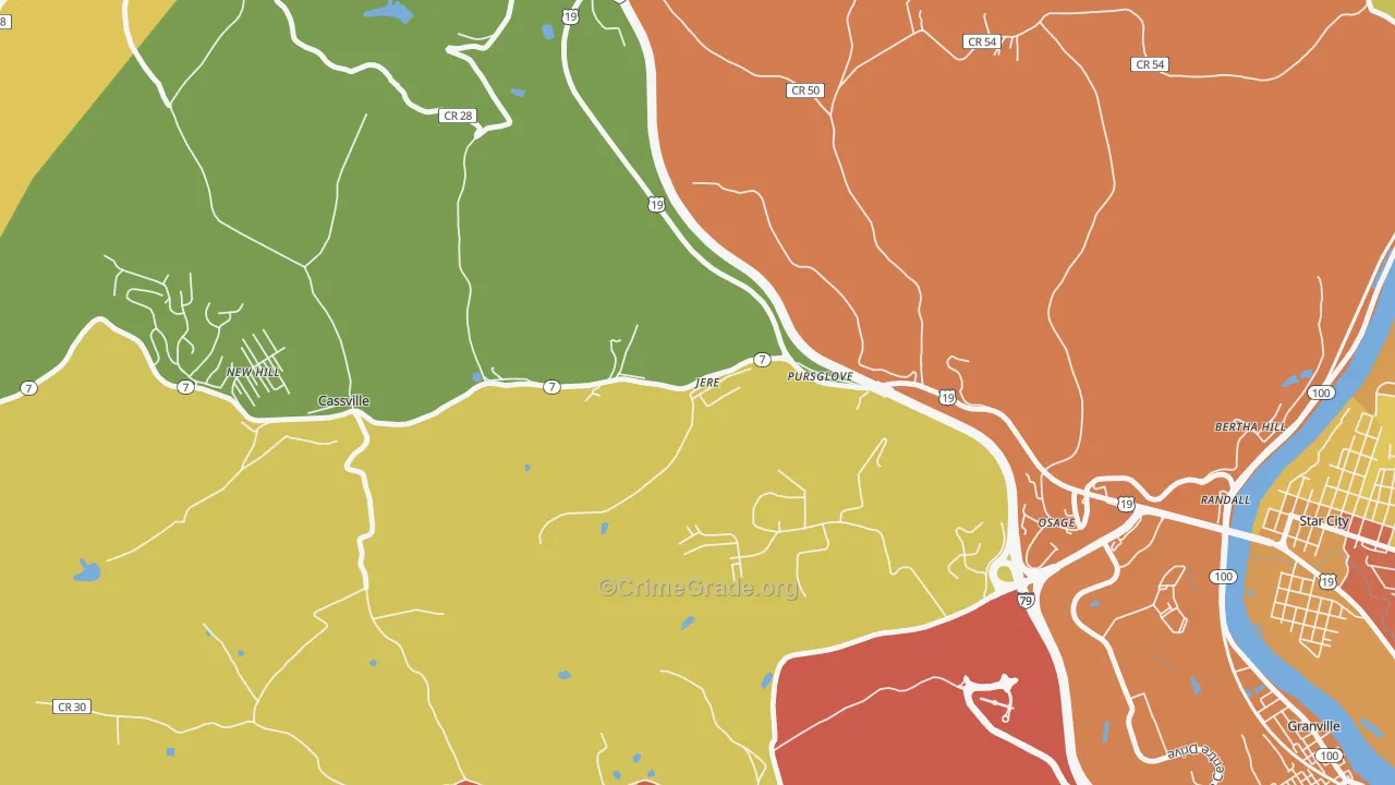 26546, WV Map of Vehicle Theft Rates