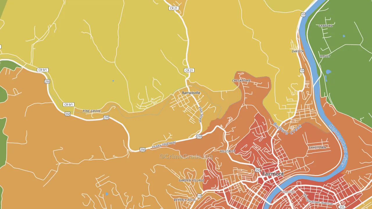 26559, WV Map of Vehicle Theft Rates