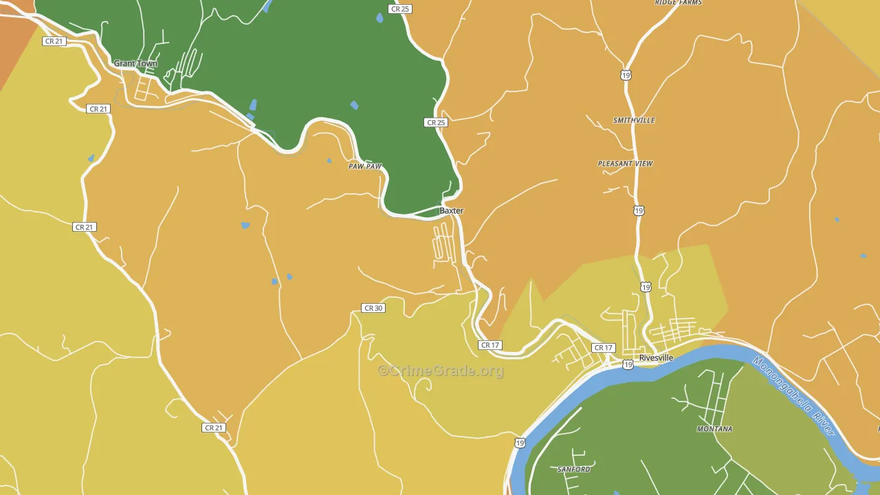 26560, WV Map of Vehicle Theft Rates