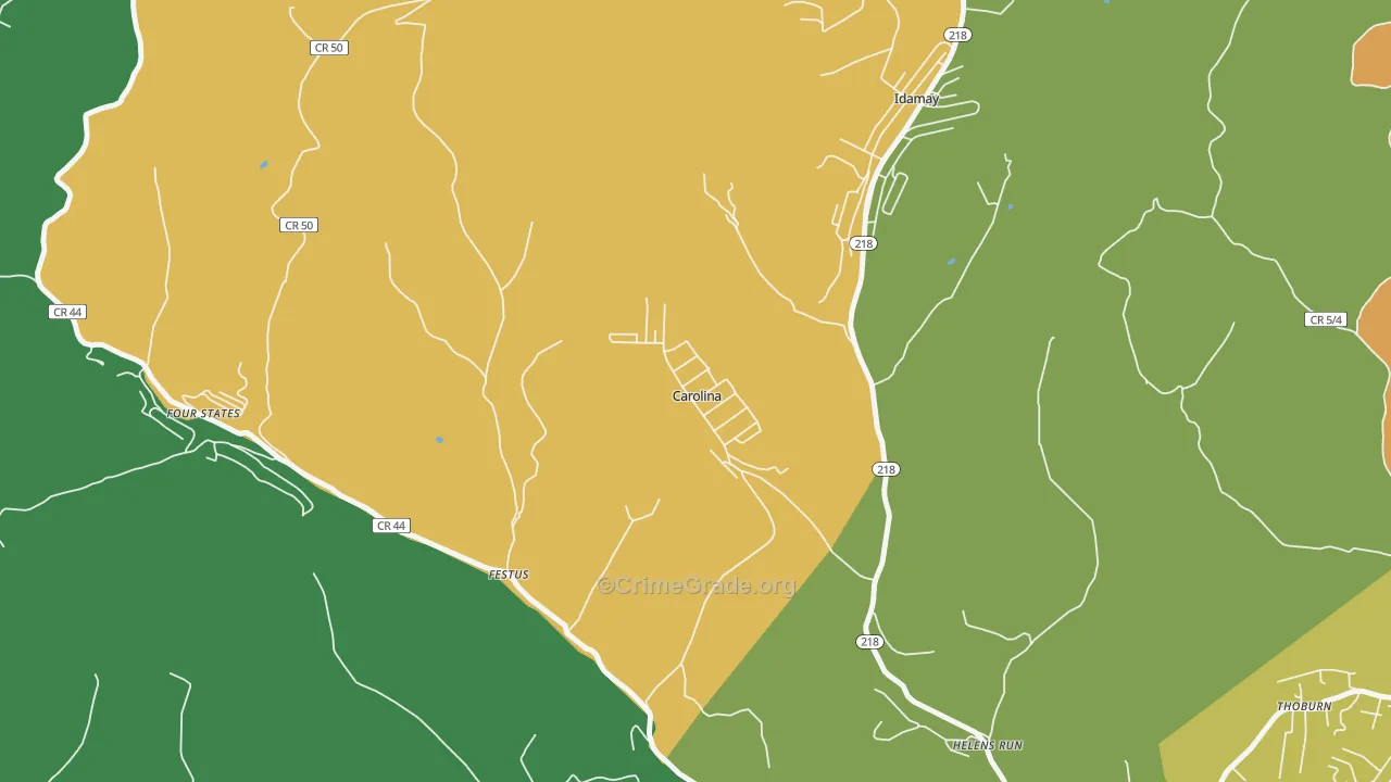 26563, WV Map of Vehicle Theft Rates