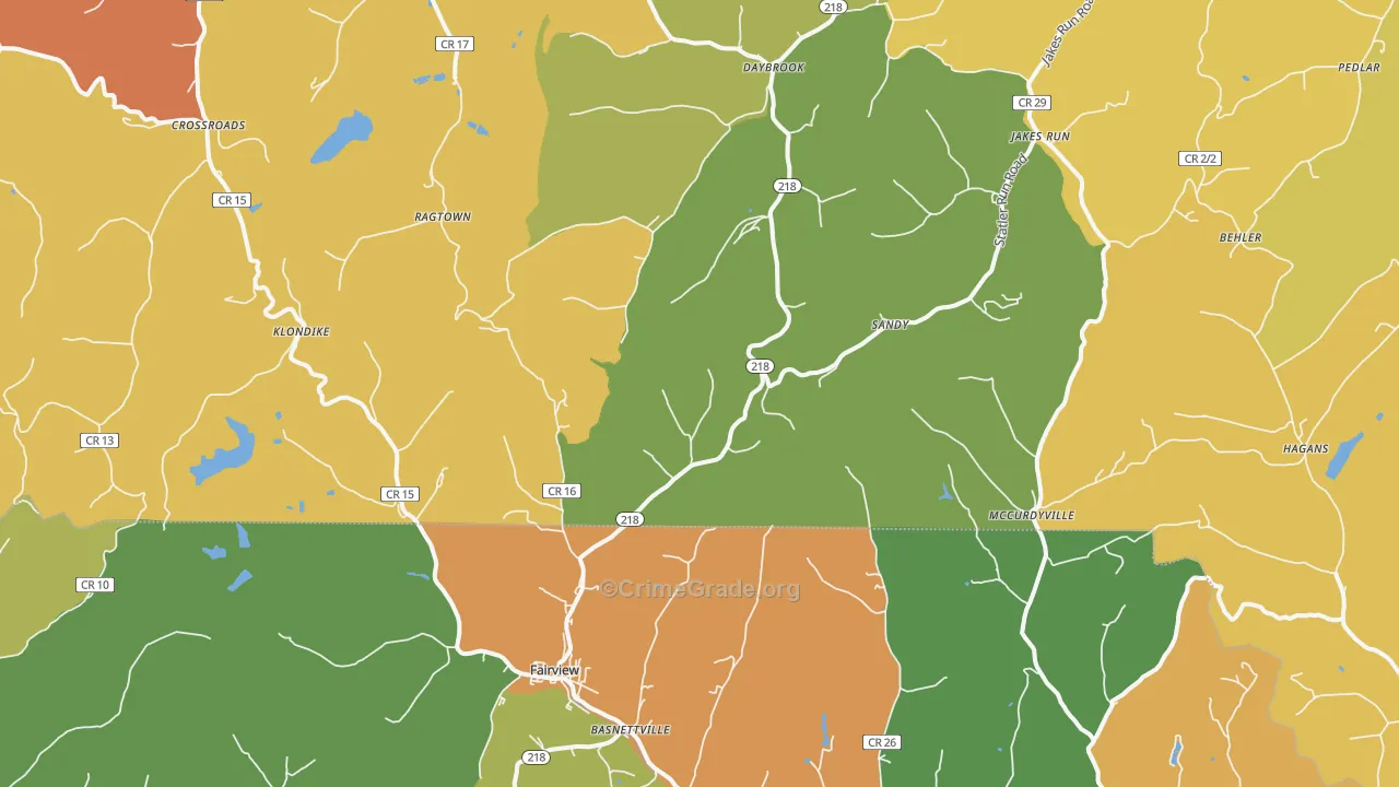 26570, WV Map of Vehicle Theft Rates