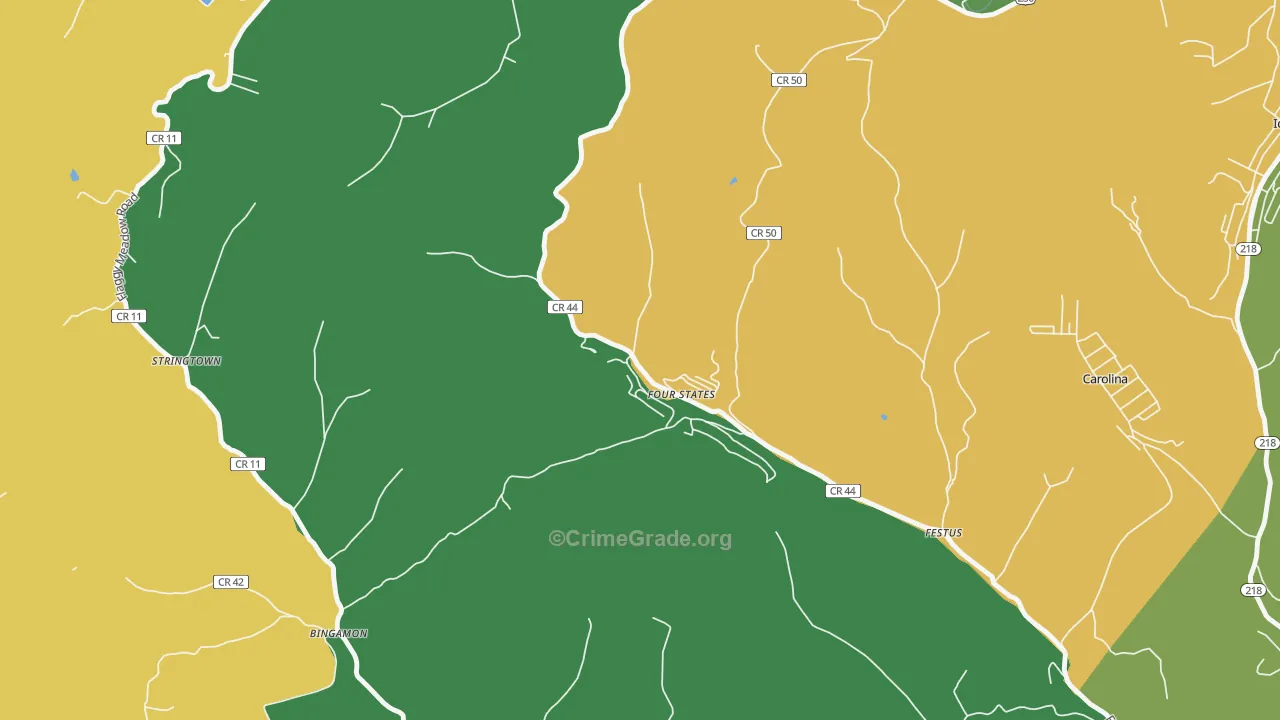 26572, WV Map of Vehicle Theft Rates