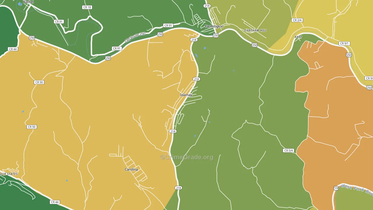 26576, WV Map of Vehicle Theft Rates