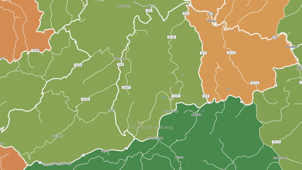 26581, WV Map of Vehicle Theft Rates