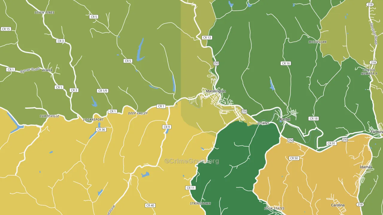 26582, WV Map of Vehicle Theft Rates