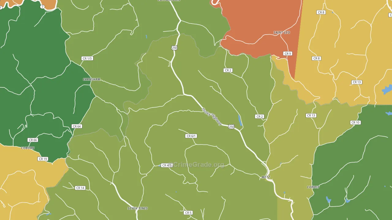 26585, WV Map of Vehicle Theft Rates