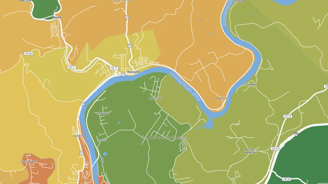 26586, WV Map of Vehicle Theft Rates