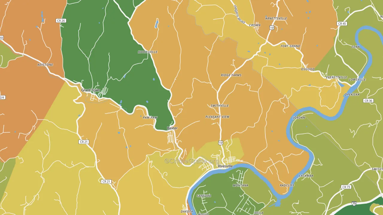 26588, WV Map of Vehicle Theft Rates