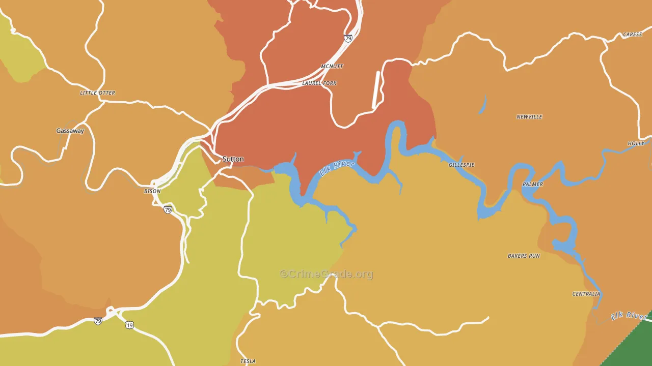 26601, WV Map of Vehicle Theft Rates