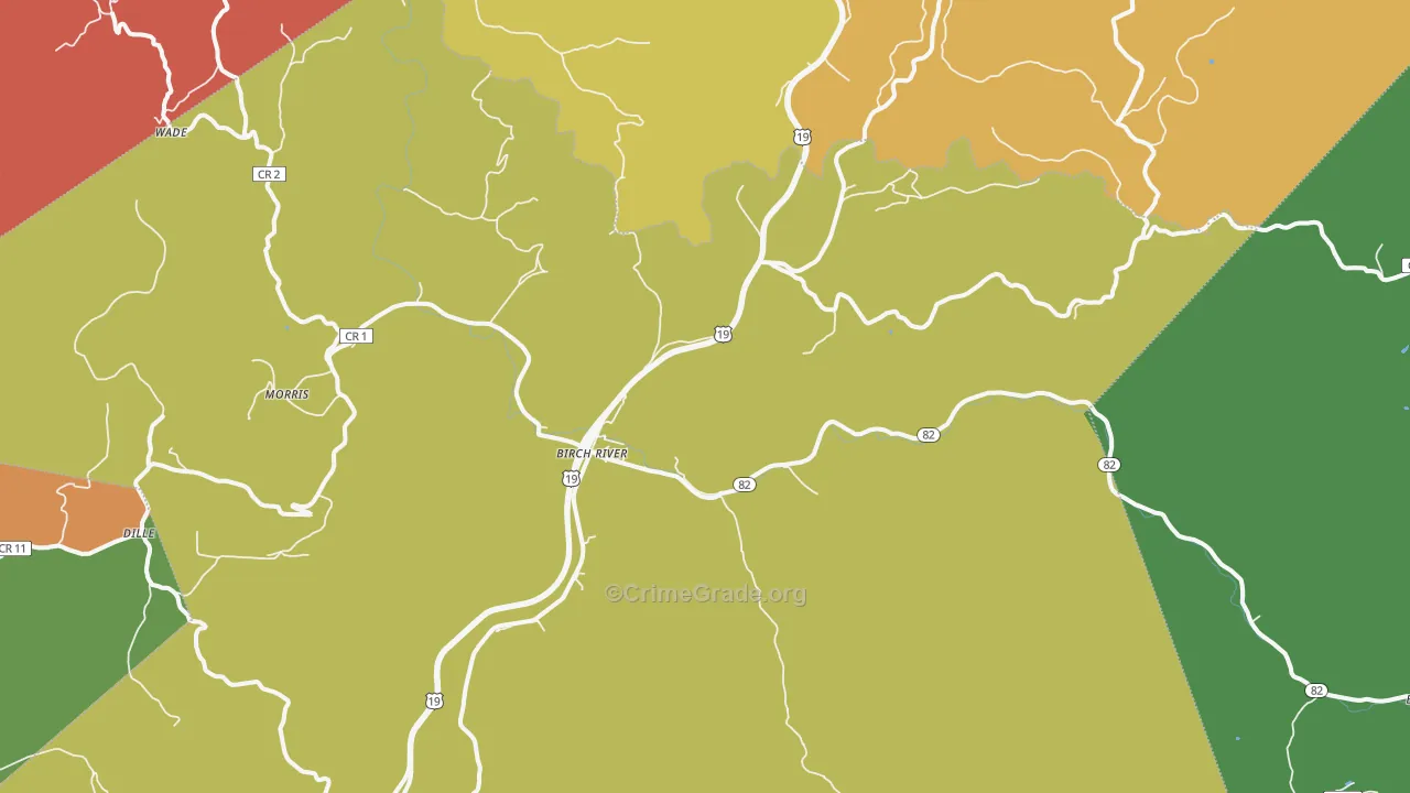 26610, WV Map of Vehicle Theft Rates