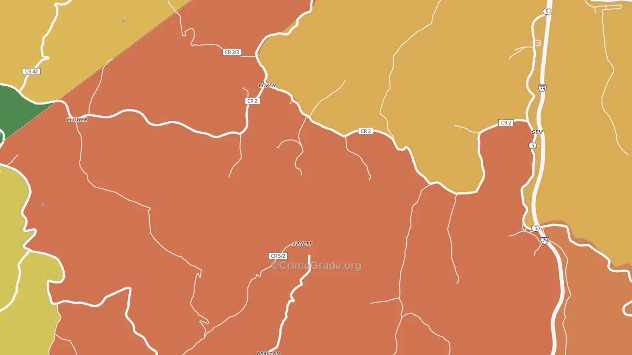 26615, WV Map of Vehicle Theft Rates