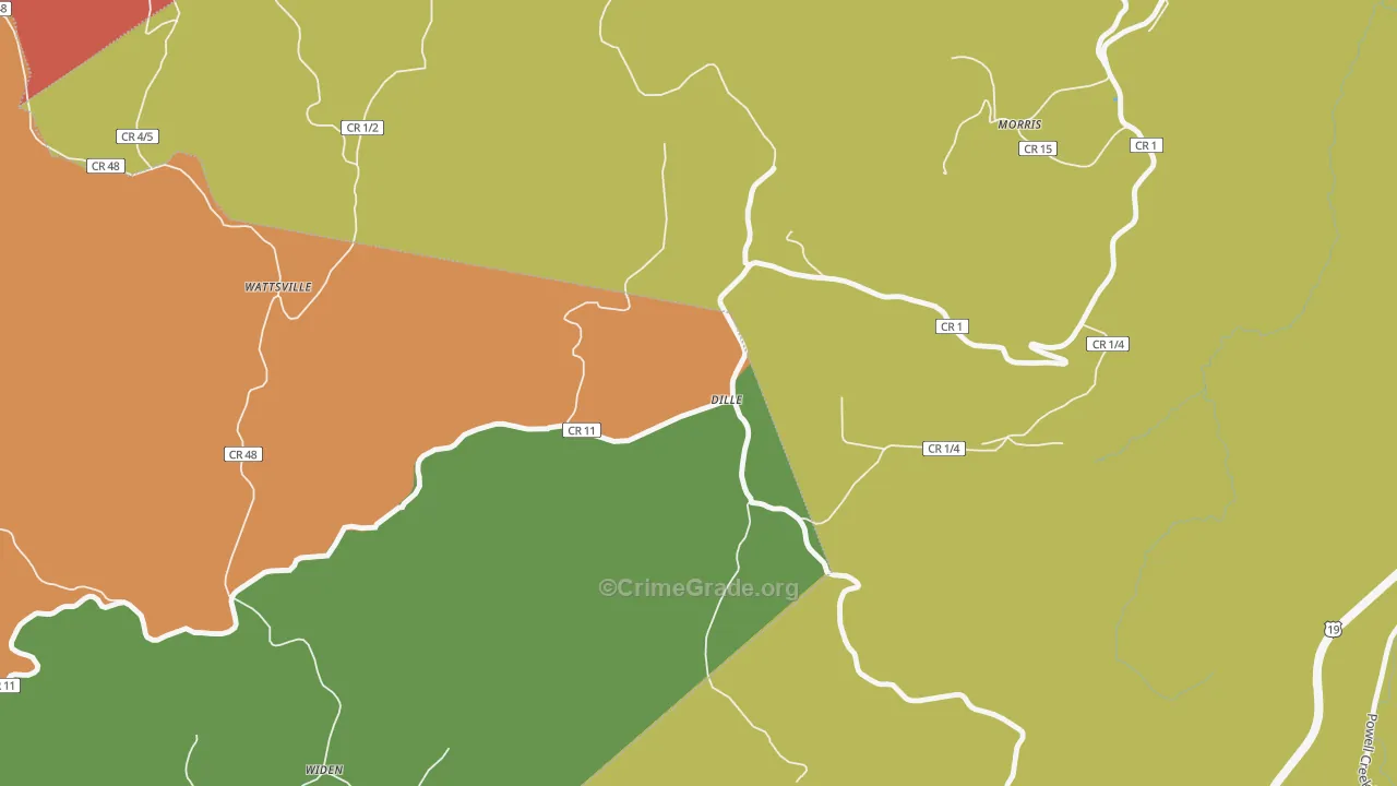 26617, WV Map of Vehicle Theft Rates