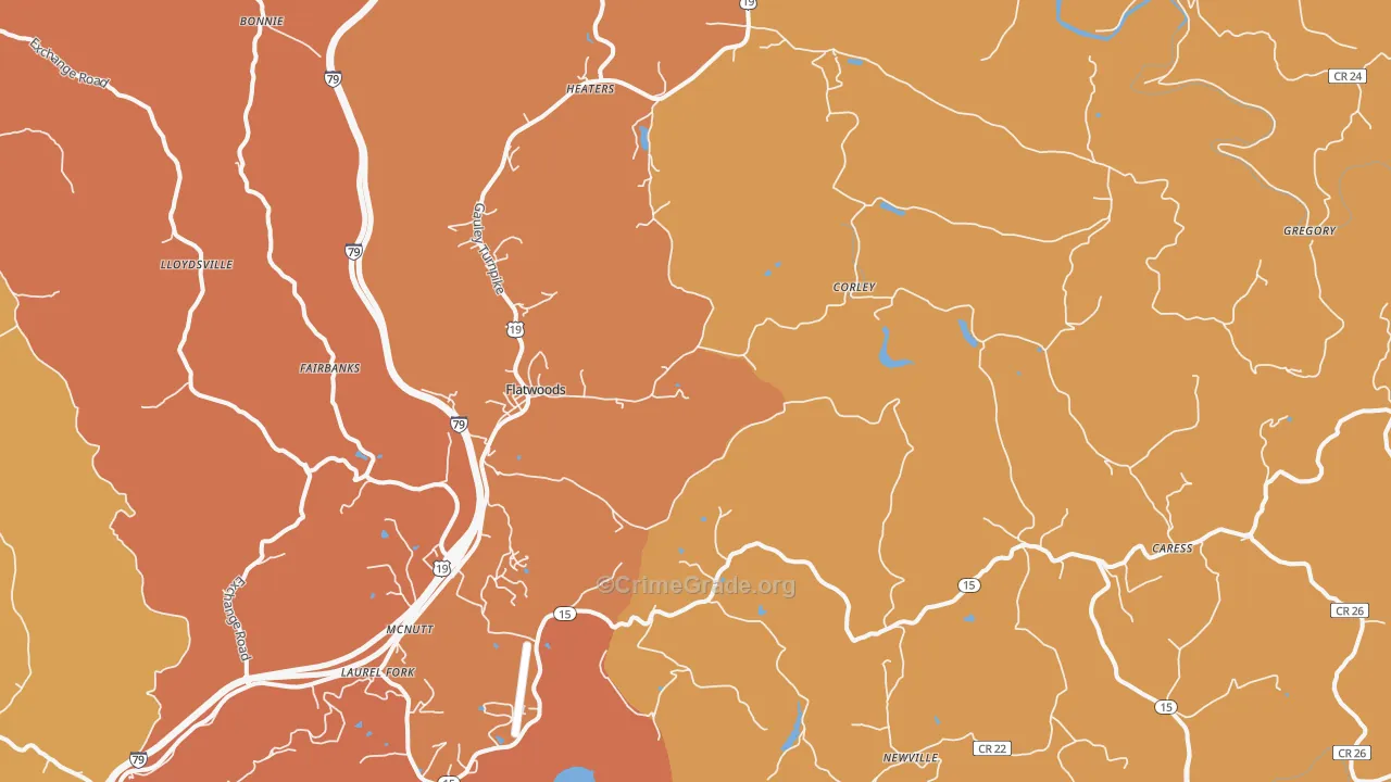 26621, WV Map of Vehicle Theft Rates