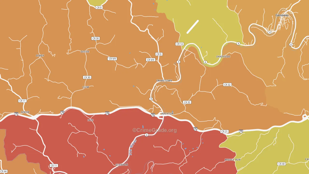 26623, WV Map of Vehicle Theft Rates