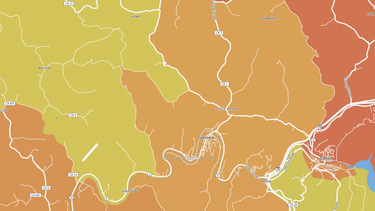 26624, WV Map of Vehicle Theft Rates
