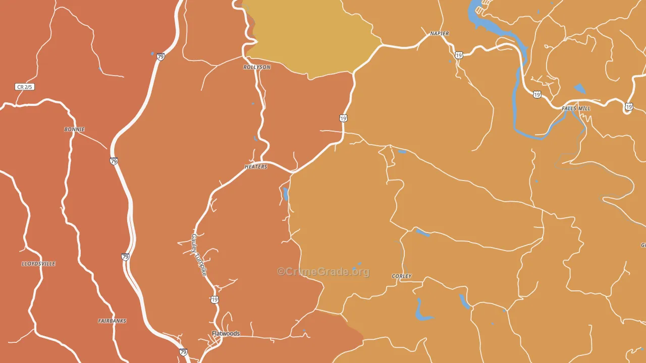 26627, WV Map of Vehicle Theft Rates