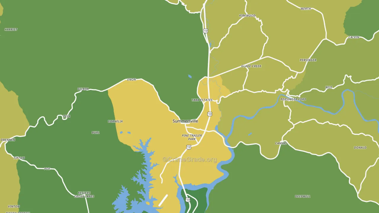26651, WV Map of Vehicle Theft Rates