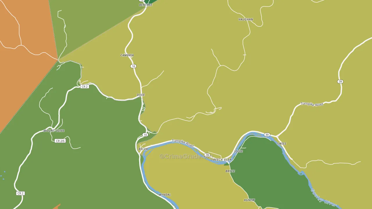 26656, WV Map of Vehicle Theft Rates