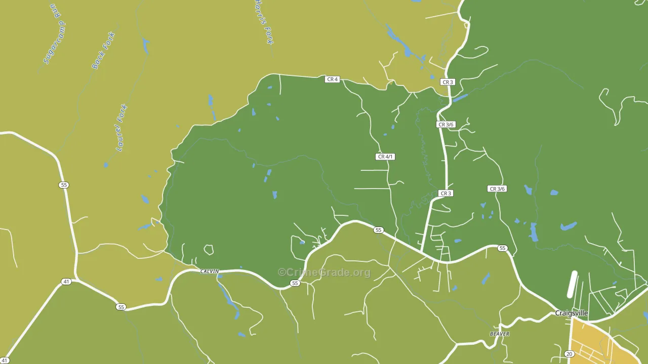 26660, WV Map of Vehicle Theft Rates