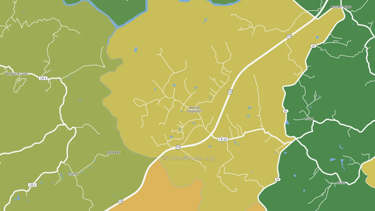 26678, WV Map of Vehicle Theft Rates
