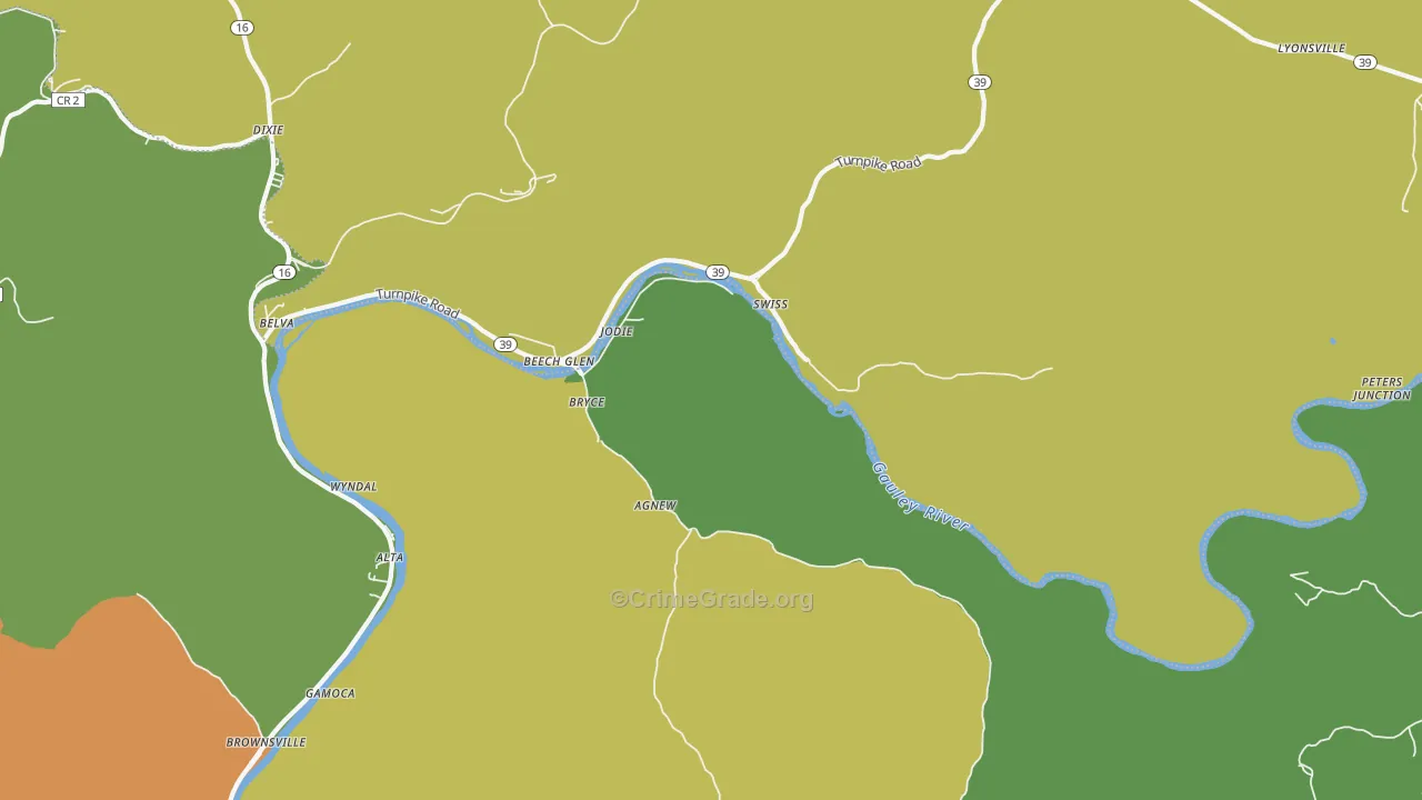 26690, WV Map of Vehicle Theft Rates