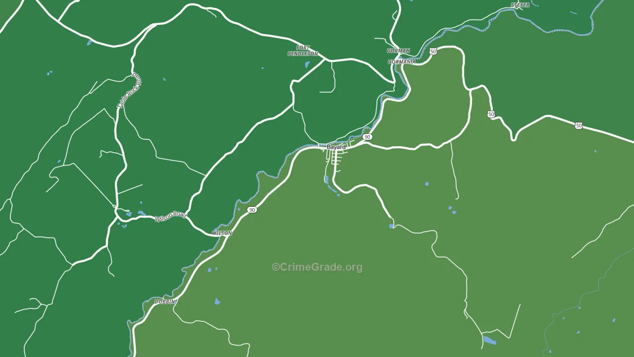 26707, WV Map of Vehicle Theft Rates