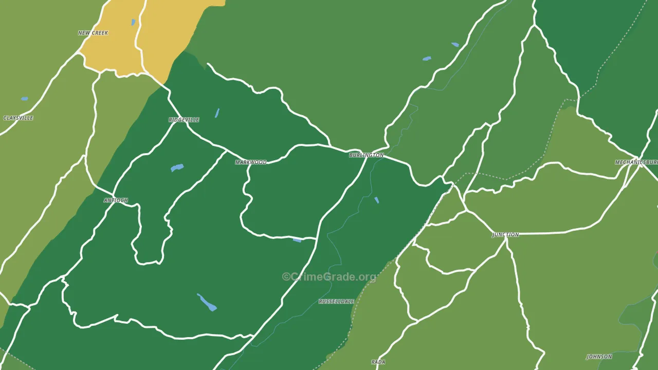 26710, WV Map of Vehicle Theft Rates