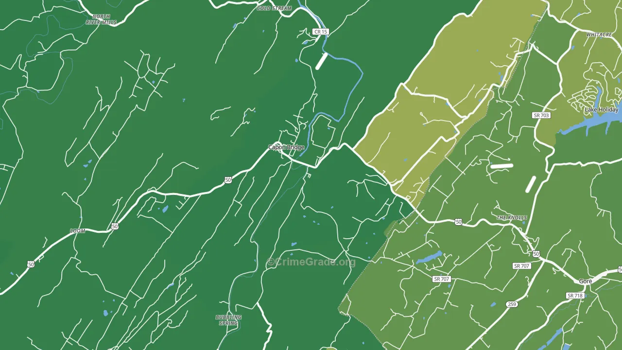 26711, WV Map of Vehicle Theft Rates