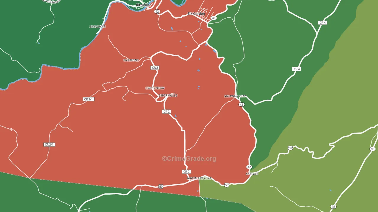 26717, WV Map of Vehicle Theft Rates