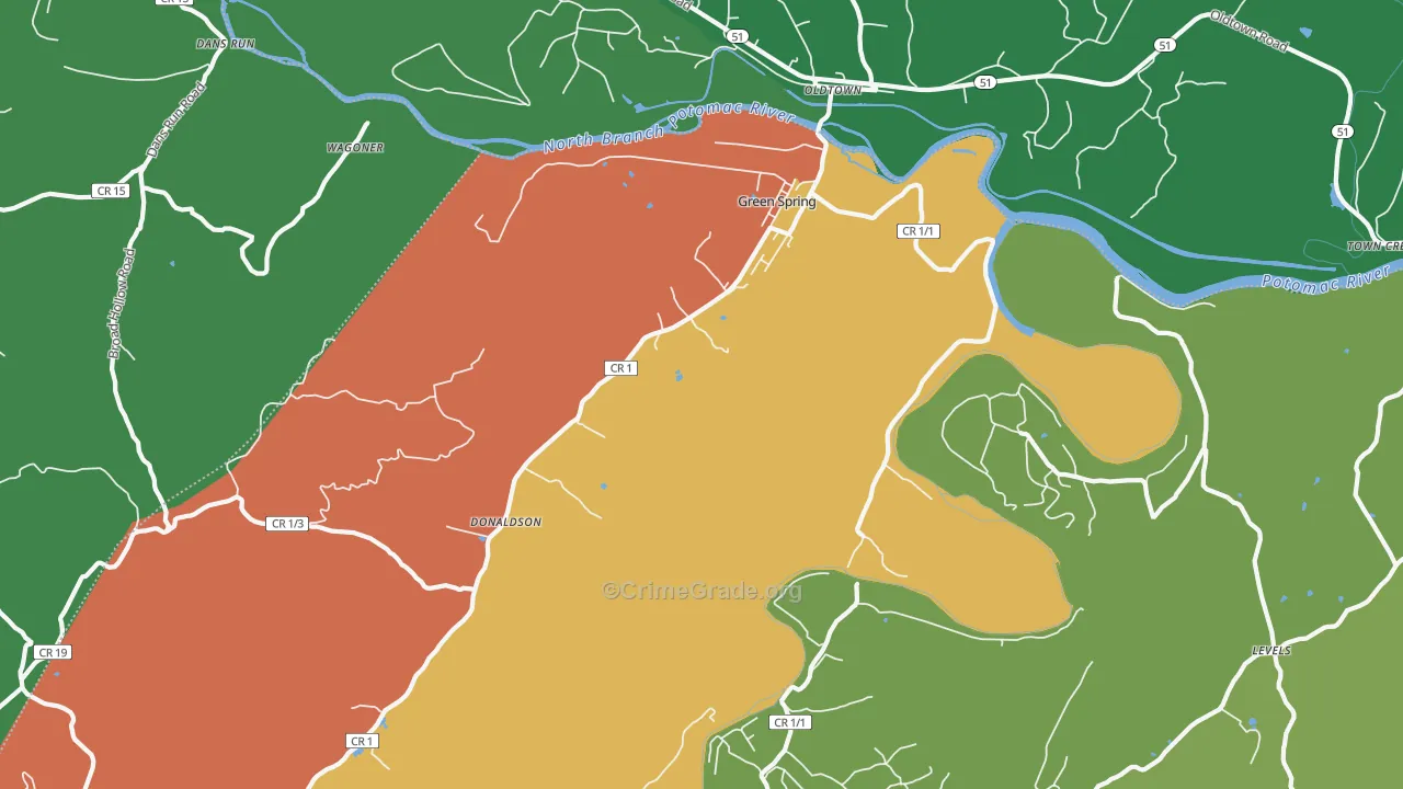 26722, WV Map of Vehicle Theft Rates