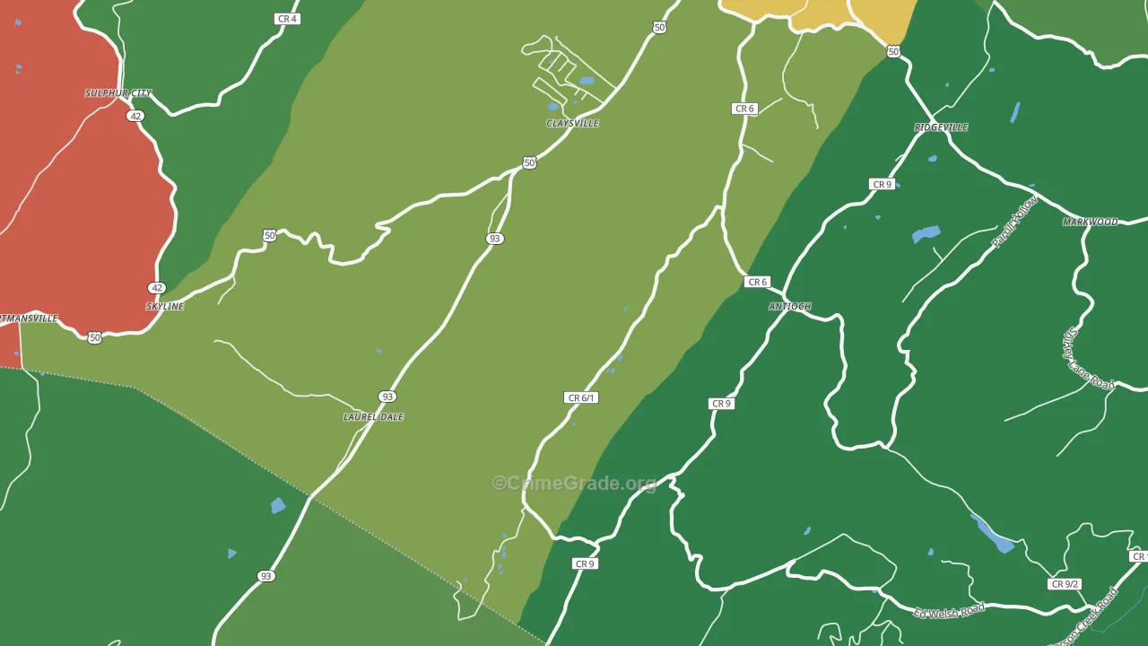 26743, WV Map of Vehicle Theft Rates
