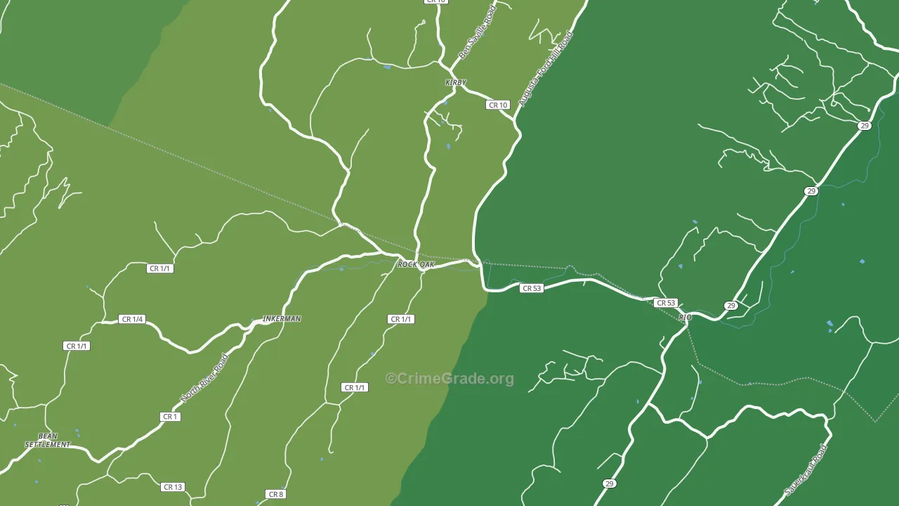 26755, WV Map of Vehicle Theft Rates