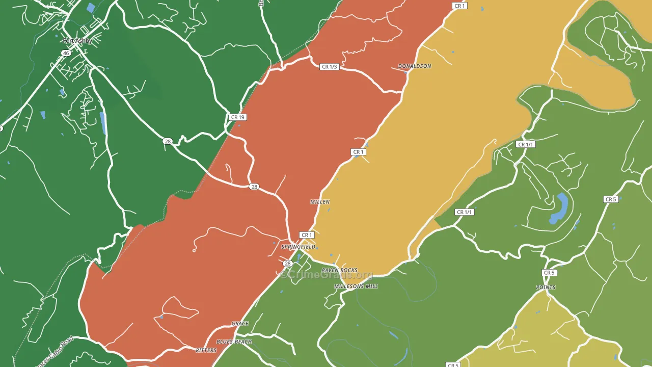 26763, WV Map of Vehicle Theft Rates