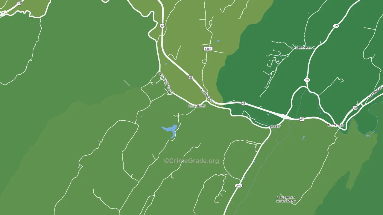 26801, WV Map of Vehicle Theft Rates