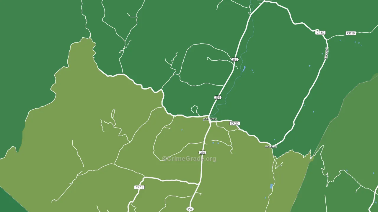 26812, WV Map of Vehicle Theft Rates