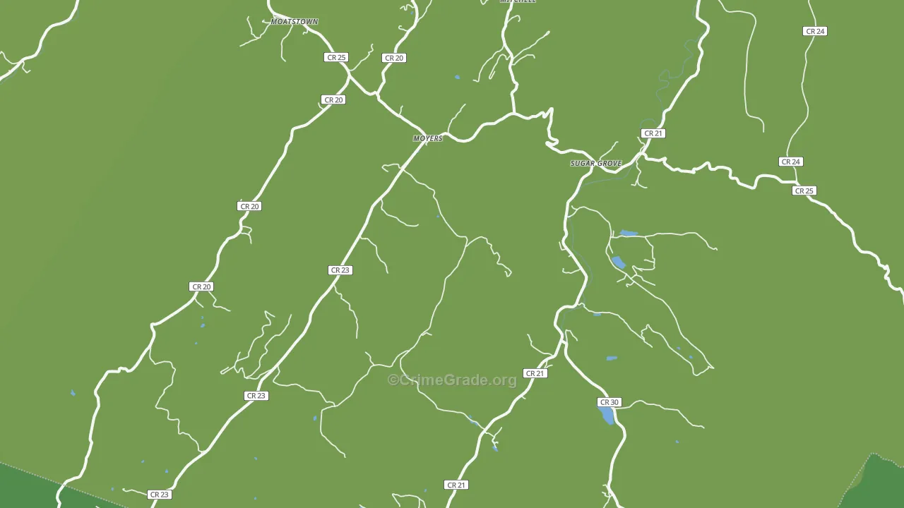 26815, WV Map of Vehicle Theft Rates