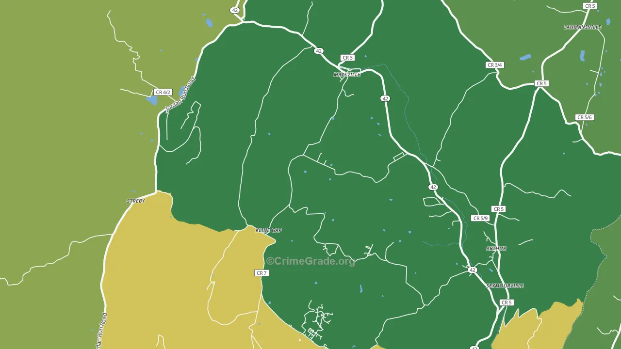 26833, WV Map of Vehicle Theft Rates
