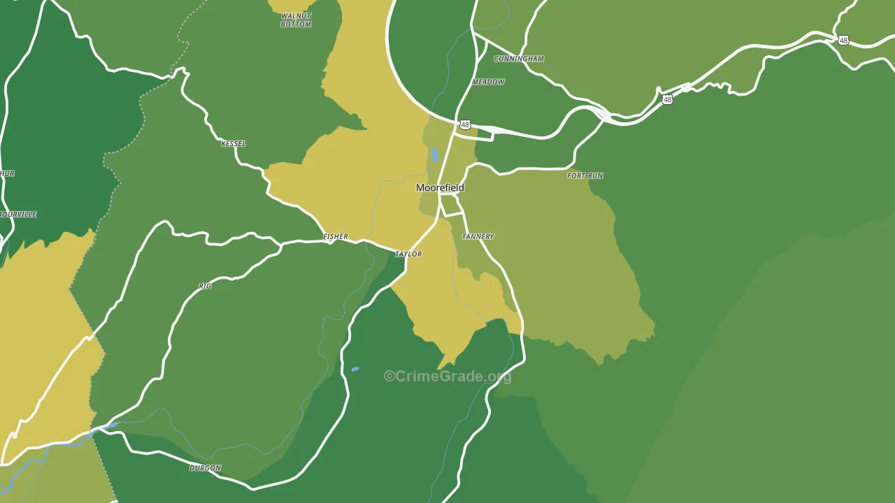 26836, WV Map of Vehicle Theft Rates