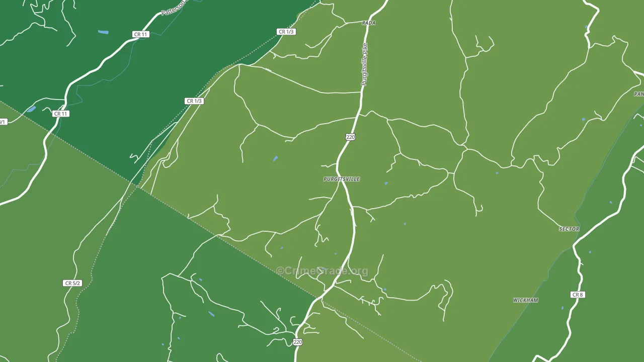 26852, WV Map of Vehicle Theft Rates