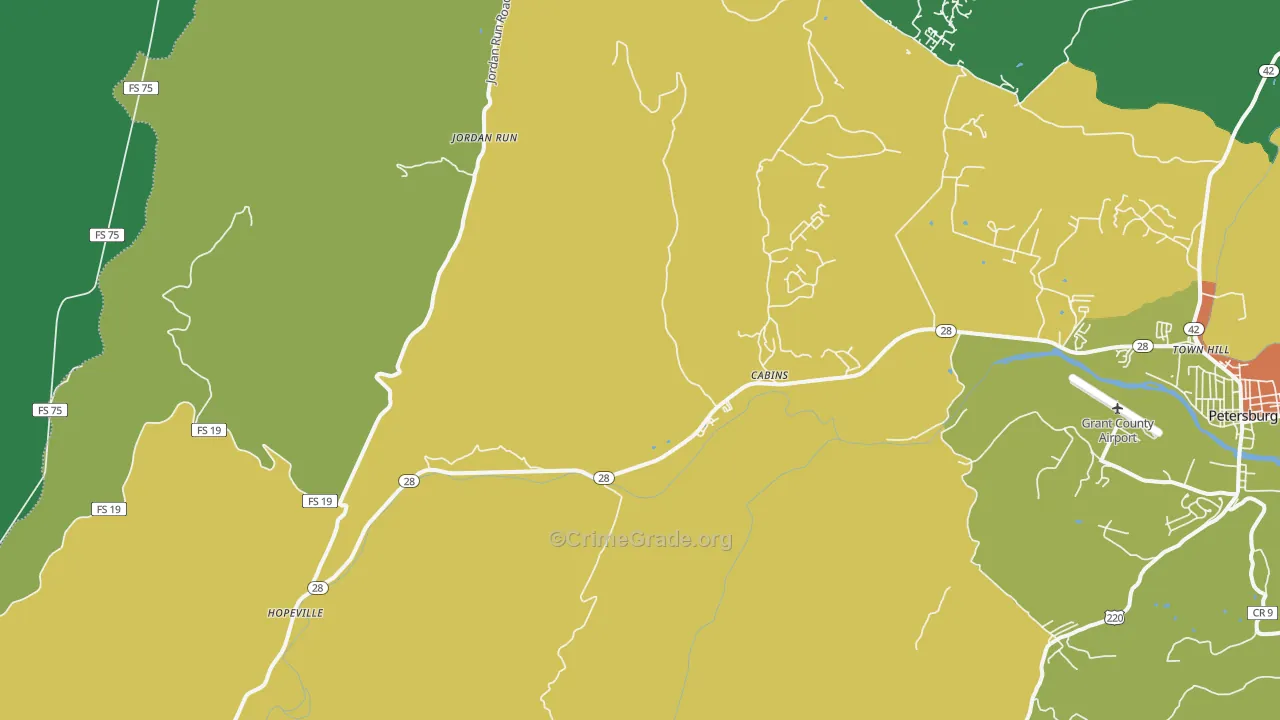 26855, WV Map of Vehicle Theft Rates
